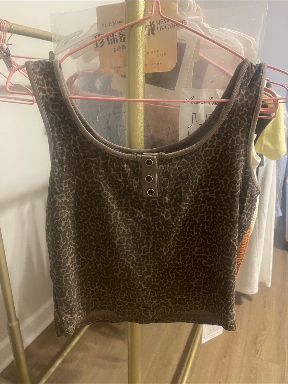 No Boundaries Brown Leopard-Print Crop Tank
